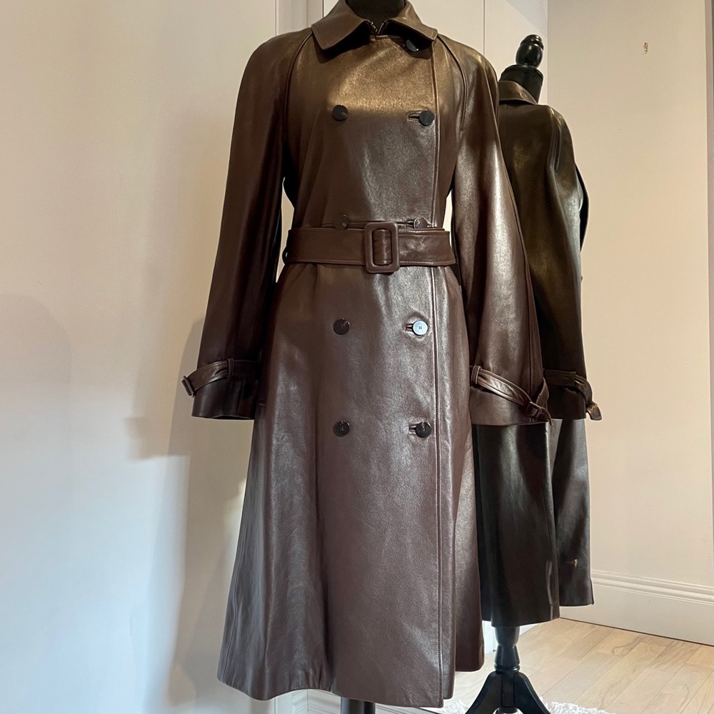 🔥 Unworn Soft 💯 Real Leather Classic Trench